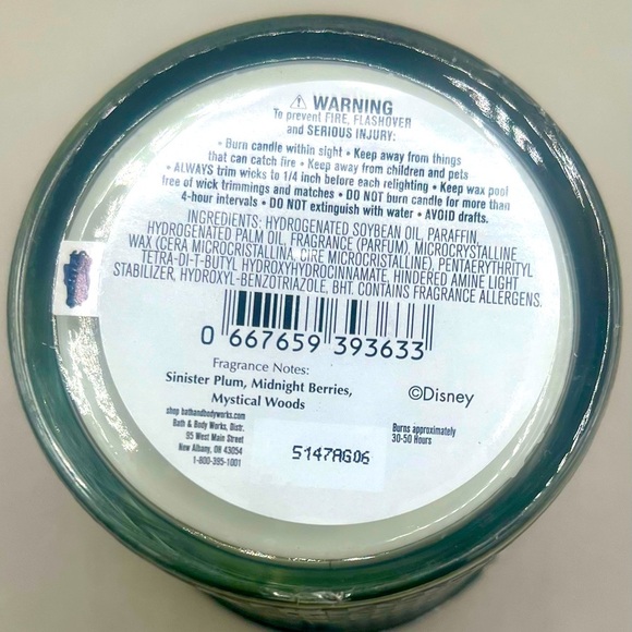 Bath & Body Works 2025 Disney Villains MALEFICENT Candle 8oz Single Wick NEW🖤 - Picture 7 of 8